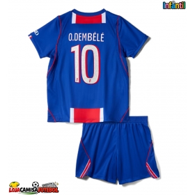 Camisa de Futebol Paris Saint-Germain Ousmane Dembele #10 Equipamento Principal Infantil 2026-27 Manga Curta (+ Calças curtas)